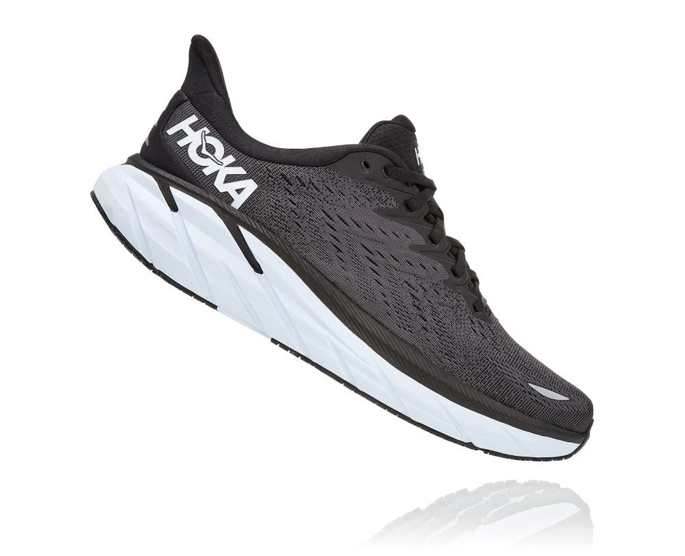'HOKA' Men's Clifton 8 - Black / White (Wide) 4 'HOKA' Men's Clifton 8 - Black / White (Wide) - Image 4