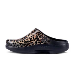 'OOFOS' Women's OOcloog Luxe Pixel Clog - Black / Black Leopard -Shoes Shop 1203BLKLEOPRD shot4 1024x1024@2x
