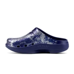'OOFOS' Women's OOcloog Clog Limited Edition - Navy / Silver Snake -Shoes Shop 1203NVYSILSNK shot4 1024x1024@2x