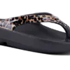 'OOFOS' Women's OOlala Thong Limited Edition - Black / Leopard