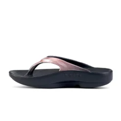 'OOFOS' Women's OOlala Luxe Thong - Black / Rose Sparkle -Shoes Shop 1403BKROSESPK shot4 1024x1024@2x