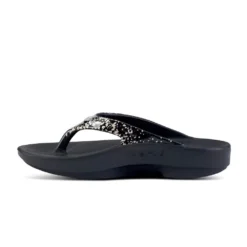 'OOFOS' Women's OOlala Thong Limited Edition - Black / Champagne Pop -Shoes Shop 1403BLKCHMPGNE shot4 1024x1024@2x