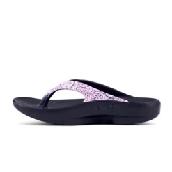 'OOFOS' Women OOlala Luxe Thong - Black / Pink Bandana -Shoes Shop 1403BLKPNKBAN 4 1024x1024@2x
