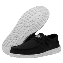 'Hey Dude' Men's Wally Slub Canvas - Black -Shoes Shop 40009 001 WALLYSLUBCANVAS BLACK PAIRBOTTOM 1024x1024@2x
