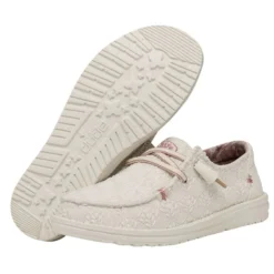 'Hey Dude' Women's Wendy Stretch Boho Fleur - Sand -Shoes Shop 40082 202 WENDYSTRETCHBOHOFLUER SAND PAIRBOTTOM 1024x1024@2x