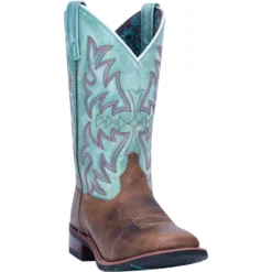 'Laredo' Women's 11" Anita Western Square Toe - Brown / Turquoise -Shoes Shop 5607 1 1024x1024@2x