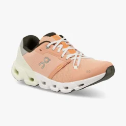 'On Running' Women's Cloudflyer 4 - Peach / Aloe -Shoes Shop 71.98669 cloudflyer 4 fw22 peach aloe w g6 1024x1024@2x