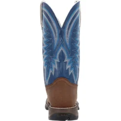 'Durango' Men's 12" Rebel Western Square Toe - Saddle Brown / Denim Blue -Shoes Shop DDB0429 back 1024x1024@2x
