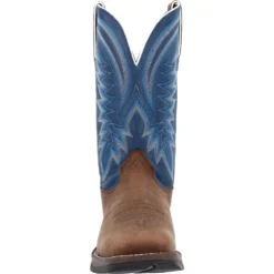 'Durango' Men's 12" Rebel Western Square Toe - Saddle Brown / Denim Blue -Shoes Shop DDB0429 front 1024x1024@2x
