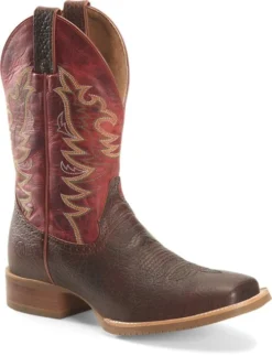 'Double H' Men's 12" Clifton Western Square Toe Roper - Buckskin / Red -Shoes Shop DH6017 500xauto 1024x1024@2x