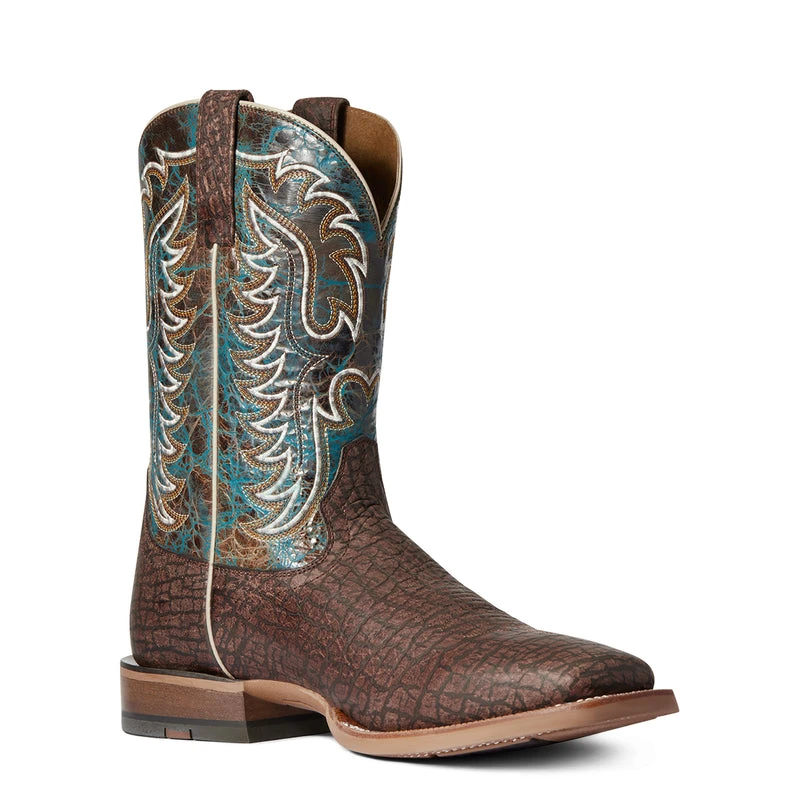 'Ariat' Men's Stinger Square Toe - Brown / Blue 6 'Ariat' Men's Stinger Square Toe - Brown / Blue - Image 6