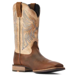 'Ariat' Men's 12" Everlite Blazin Western Square Toe - Whole Wheat / Sand Dollar -Shoes Shop F22 MNS WEST 10042436 medial 1024x1024@2x