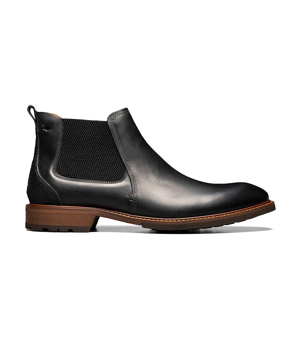 'Florsheim' Men's Lodge Plain Toe Gore Boot - Black Crazy Horse 6 'Florsheim' Men's Lodge Plain Toe Gore Boot - Black Crazy Horse - Image 6