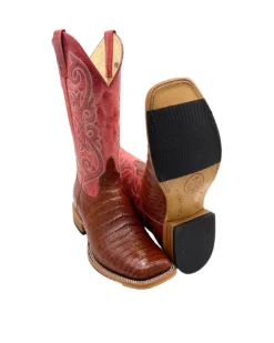 'Anderson Bean' Men's 13" HorsePower Top Hand Western Square Toe - Brandy Caiman Belly / Red Sinsation -Shoes Shop HP80036 1024x1024@2x