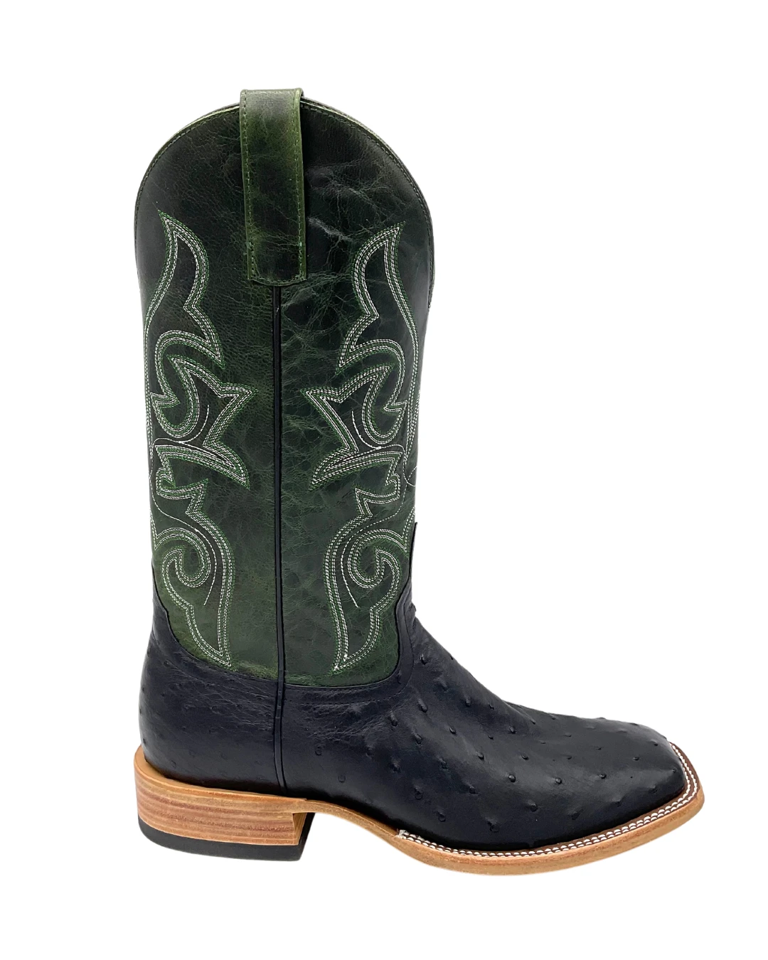 'Anderson Bean' Men's 13" HorsePower Top Hand Full Quill Ostrich - Black / Emerald Explosion 1 'Anderson Bean' Men's 13" HorsePower Top Hand Full Quill Ostrich - Black / Emerald Explosion