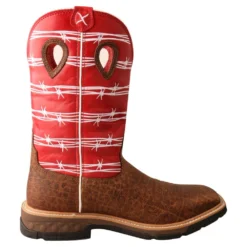 'Twisted X' Men's 12" Western Work Square Toe - Distressed Saddle / Ruby Red -Shoes Shop MXB0008 RT 4800x4800 7f5b7696 ad70 4c16 8bf6 4cf29c4d1139 1024x1024@2x