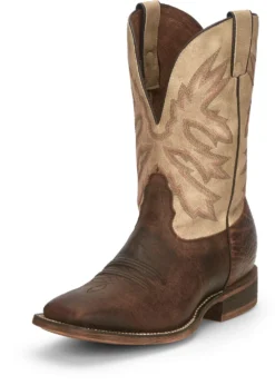 'Nocona' Men's 11" Henry Western Square Toe - Antiqued Brown Cowhide / Vintage Stone -Shoes Shop NCA 023 HR5570 1024x1024@2x