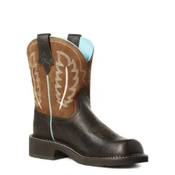 'Ariat' Women's 8" Fatbaby Feather II Western Round Toe - Dark Cottage -Shoes Shop S21 WMS WEST 10034009 medial 1024x1024@2x