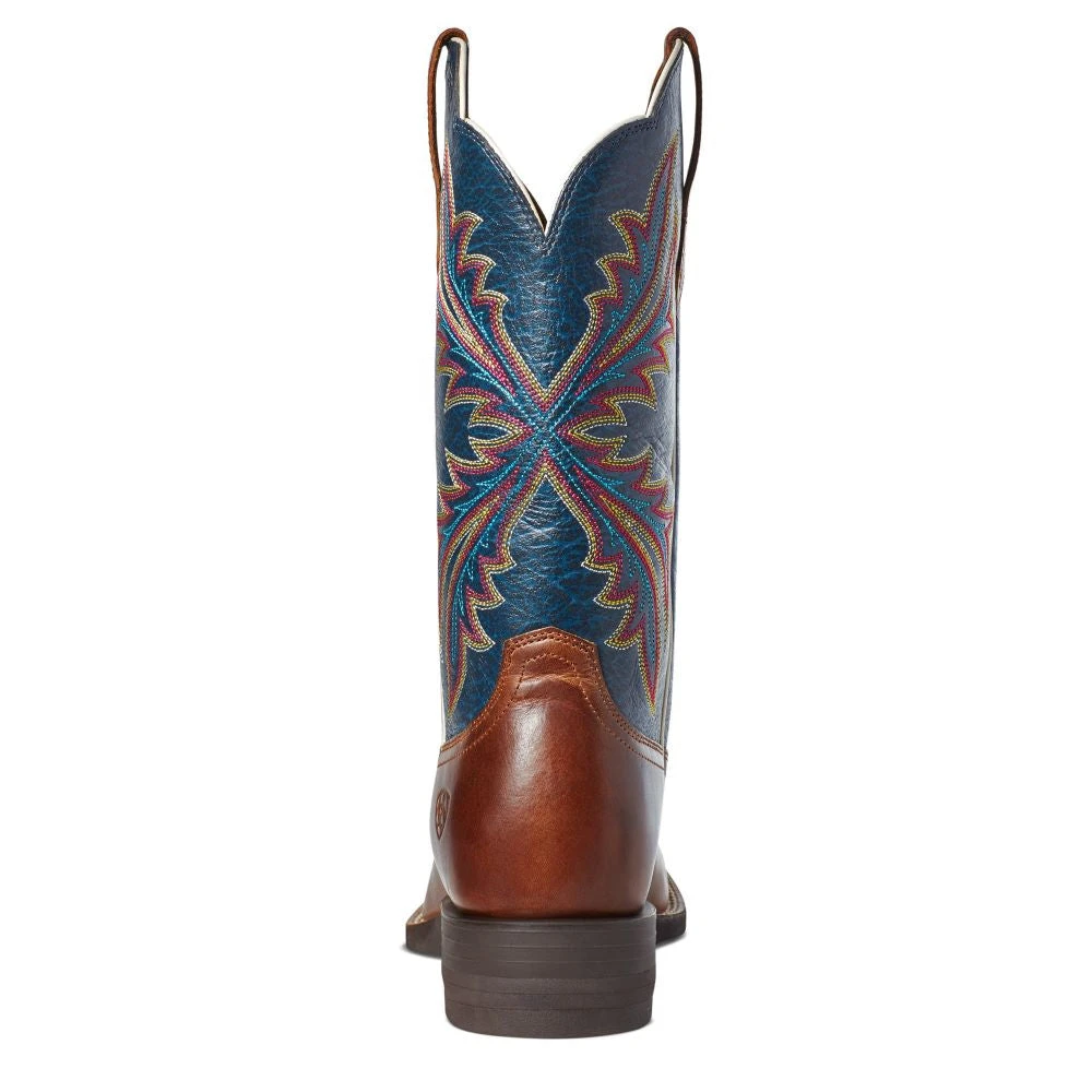 'Ariat' Women's West Bound Square Toe - Russet Rebel / Crackle Navy 6 'Ariat' Women's West Bound Square Toe - Russet Rebel / Crackle Navy - Image 6