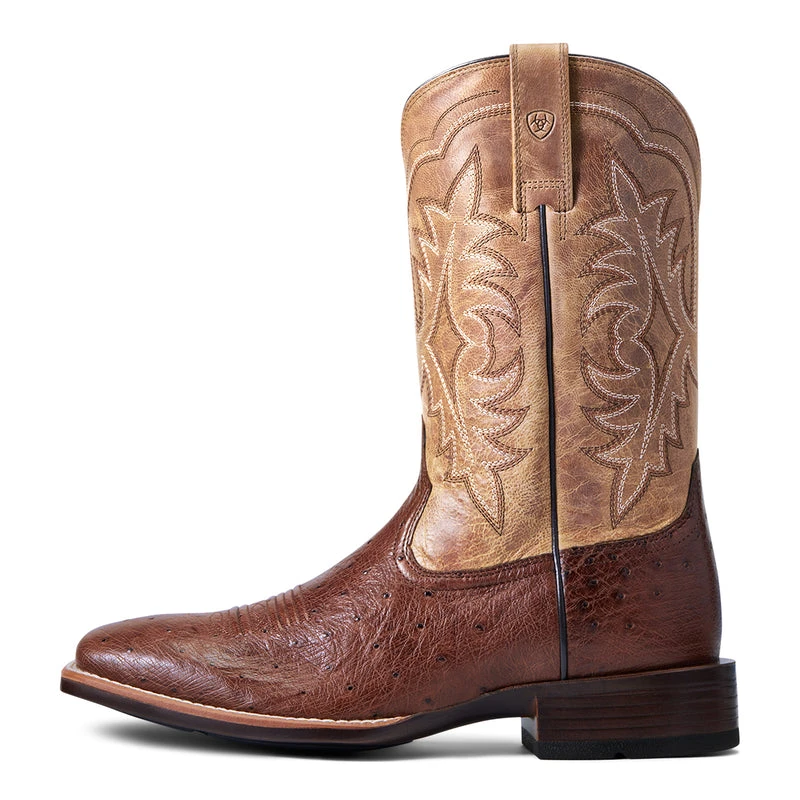 'Ariat' Men's 11" Night Life Ultra Western Square Toe - Antique Tabac Smooth Quill Ostrich / Sorrel Brown 1 'Ariat' Men's 11" Night Life Ultra Western Square Toe - Antique Tabac Smooth Quill Ostrich / Sorrel Brown