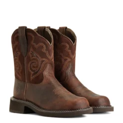 'Ariat' Women's 8" Fatbaby Heritage Tess Western Round Toe - Forest Brown / Jamocha -Shoes Shop S22 WMS WEST 10040264 pair 1024x1024@2x